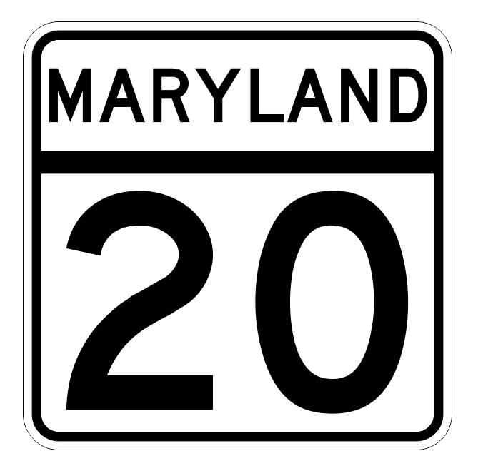 Maryland State Highway 20 Sticker Decal R2677 Highway Sign
