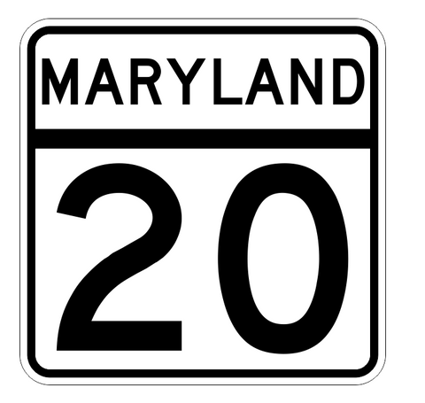 Maryland State Highway 20 Sticker Decal R2677 Highway Sign