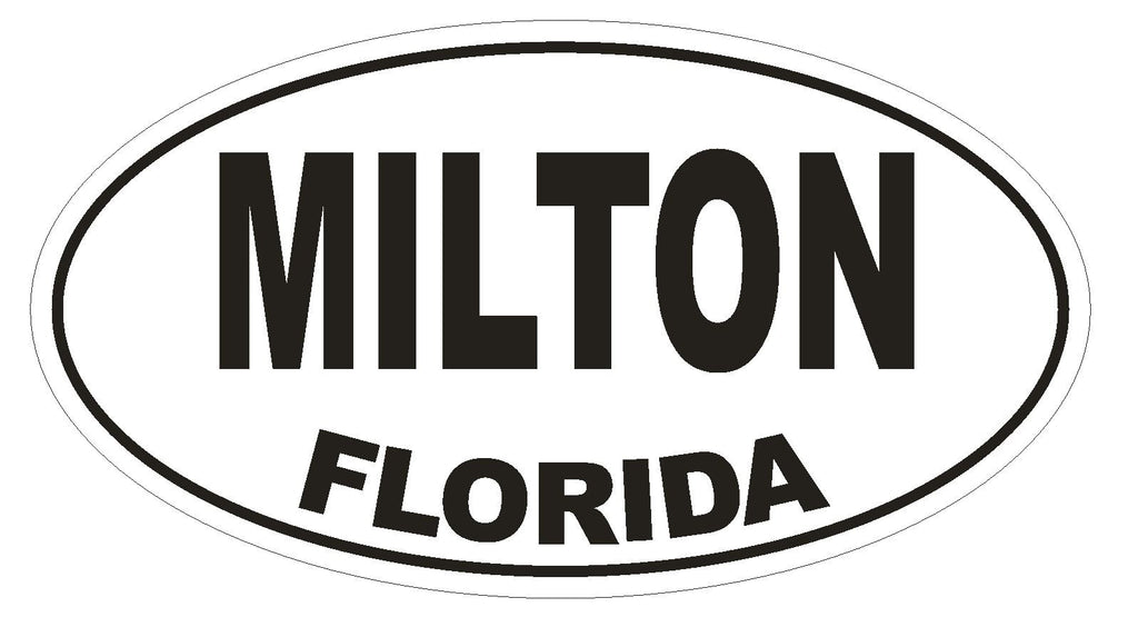 Milton Florida Oval Bumper Sticker or Helmet Sticker D1330 Euro Oval - Winter Park Products