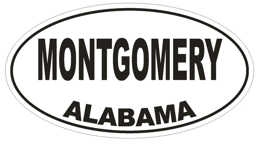 Montgomery Alabama Oval Bumper Sticker or Helmet Sticker D1650 Euro Oval - Winter Park Products