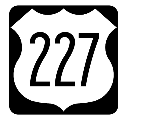 US Route 227 Sticker R2155 Highway Sign Road Sign - Winter Park Products