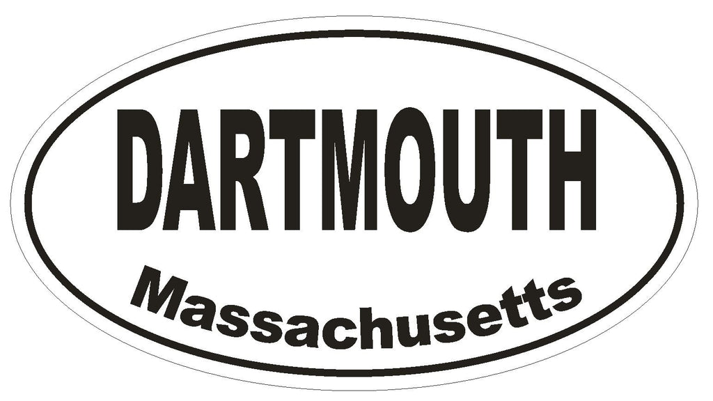 Dartmouth Massachusetts Oval Bumper Sticker or Helmet Sticker D1456 Euro Oval - Winter Park Products