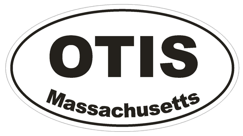 Otis Massachusetts Oval Bumper Sticker or Helmet Sticker D1446 Euro Oval - Winter Park Products