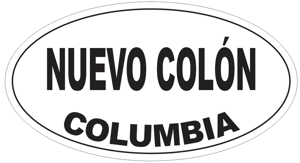 Nuevo Colon Columbia Oval Bumper Sticker or Helmet Sticker D4634