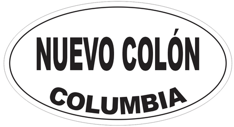 Nuevo Colon Columbia Oval Bumper Sticker or Helmet Sticker D4634