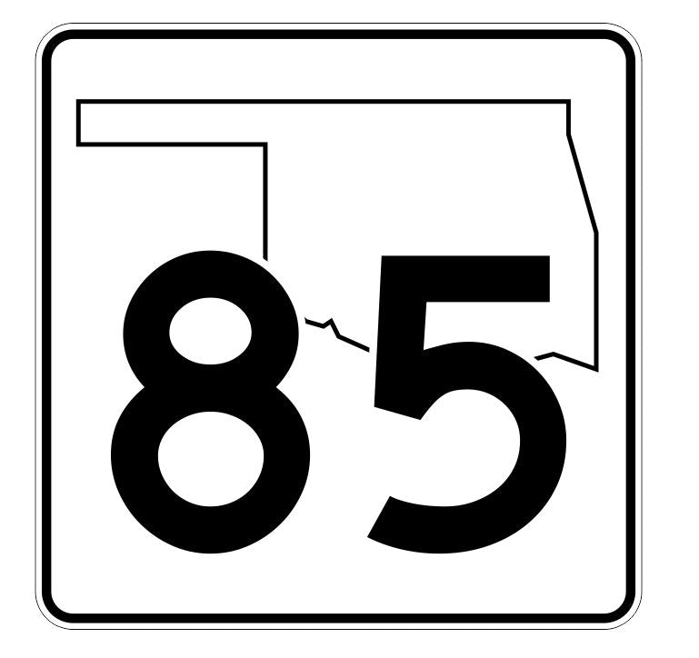 Oklahoma State Highway 85 Sticker Decal R5662 Highway Route Sign