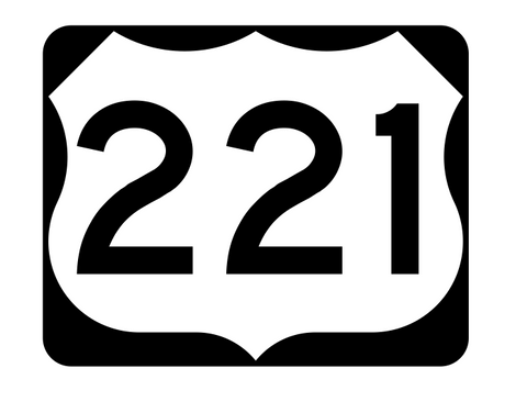 US Route 221 Sticker R2151 Highway Sign Road Sign - Winter Park Products