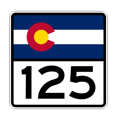 Colorado State Highway 125 Sticker Decal R1850 Highway Sign - Winter Park Products
