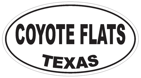Coyote Flats Texas Oval Bumper Sticker or Helmet Sticker D3300 Euro Oval - Winter Park Products