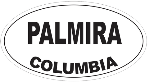 Palmira Columbia Oval Bumper Sticker or Helmet Sticker D4738