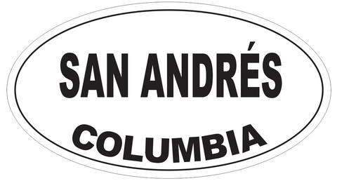 San Andres Columbia Oval Bumper Sticker or Helmet Sticker D5494