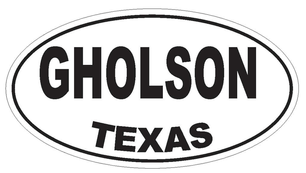 Gholson Texas Oval Bumper Sticker or Helmet Sticker D3411 Euro Oval - Winter Park Products