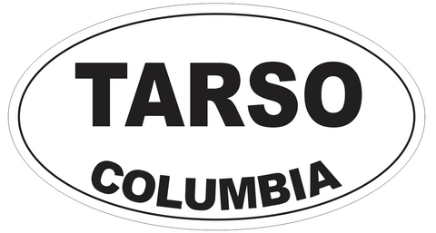 Tarso Columbia Oval Bumper Sticker or Helmet Sticker D4242