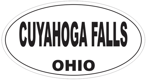 Cuyahoga Falls Ohio Oval Bumper Sticker or Helmet Sticker D6072