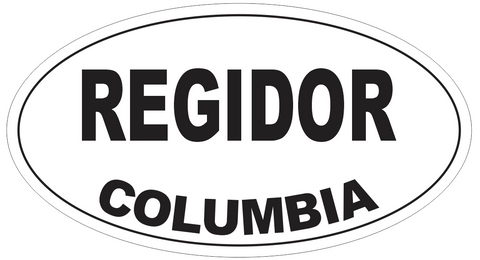 Regidor Columbia Oval Bumper Sticker or Helmet Sticker D4288