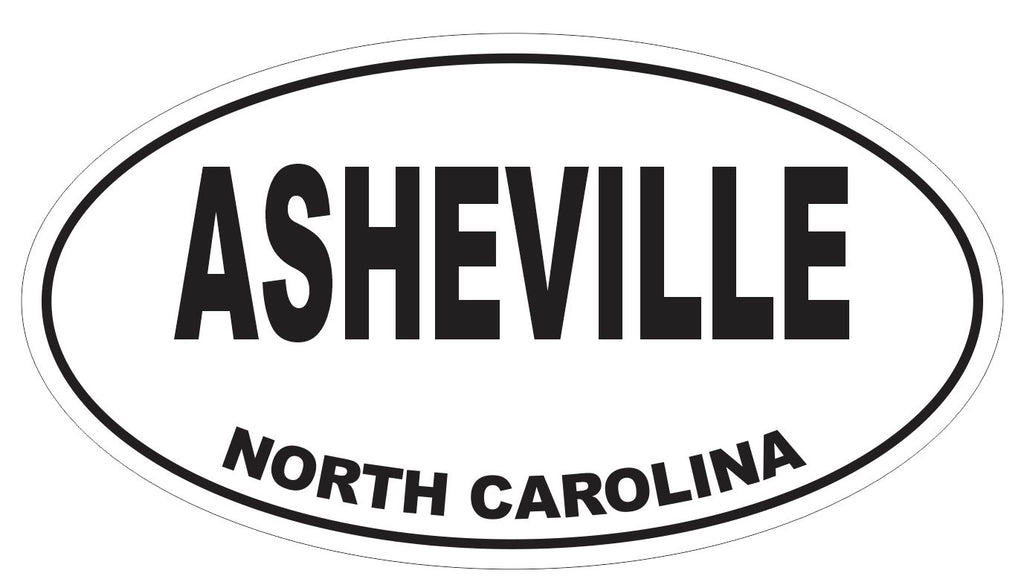 Asheville North Carolina Oval Bumper Sticker or Helmet Sticker D3698 Euro Oval