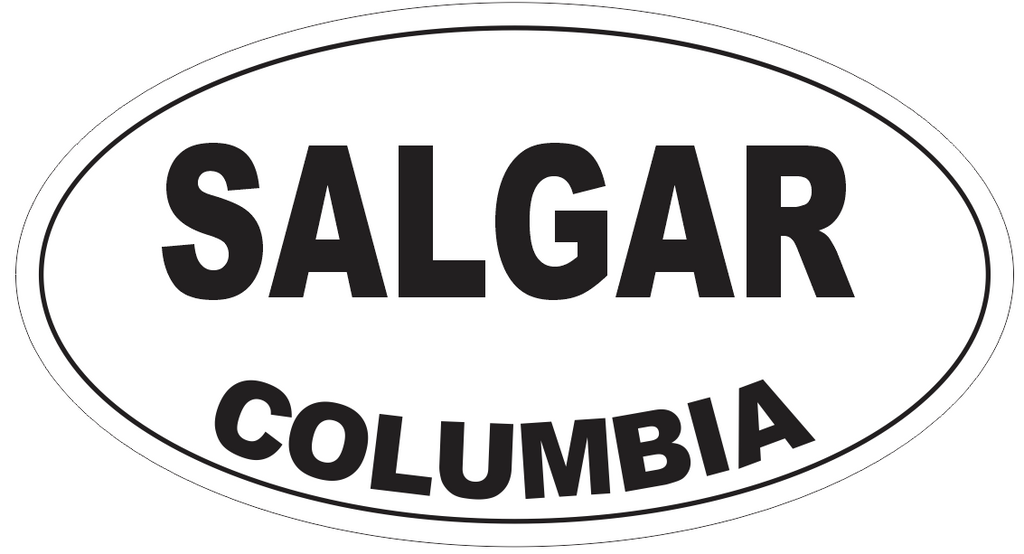 Salgar Columbia Oval Bumper Sticker or Helmet Sticker D4236