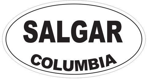 Salgar Columbia Oval Bumper Sticker or Helmet Sticker D4236