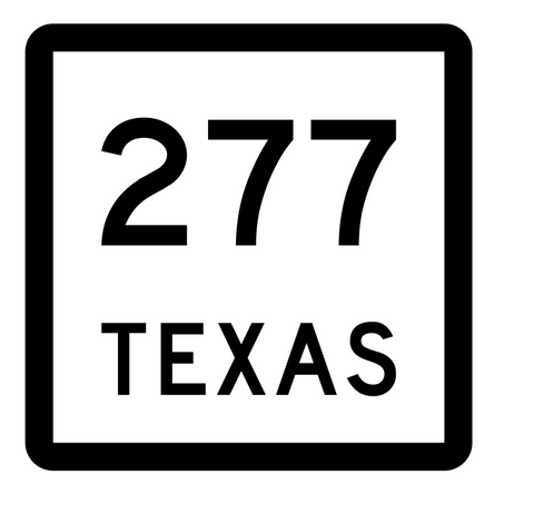 Texas State Highway 277 Sticker Decal R2572 Highway Sign