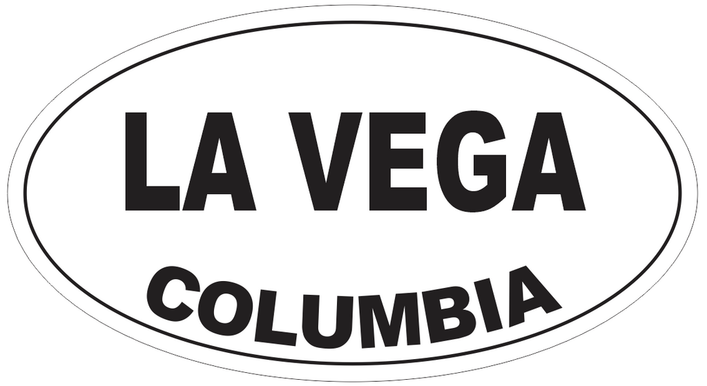 La Vega Columbia Oval Bumper Sticker or Helmet Sticker D5400
