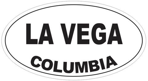 La Vega Columbia Oval Bumper Sticker or Helmet Sticker D5400