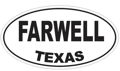 Farwell Texas Oval Bumper Sticker or Helmet Sticker D3381 Euro Oval - Winter Park Products