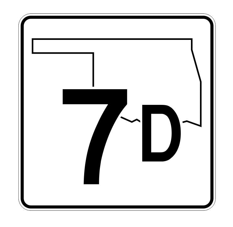 Oklahoma State Highway 7D Sticker Decal R5562 Highway Route Sign
