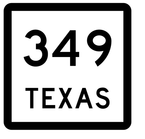 Texas State Highway 349 Sticker Decal R2644 Highway Sign