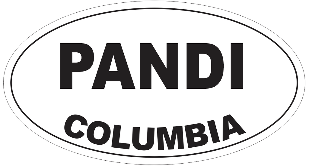Pandi Columbia Oval Bumper Sticker or Helmet Sticker D4482