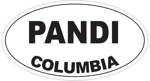 Pandi Columbia Oval Bumper Sticker or Helmet Sticker D4482