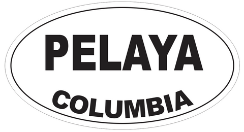 Pelaya Columbia Oval Bumper Sticker or Helmet Sticker D4432