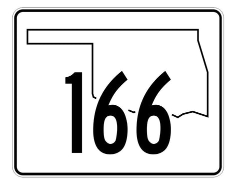 Oklahoma State Highway 166 Sticker Decal R5719 Highway Route Sign
