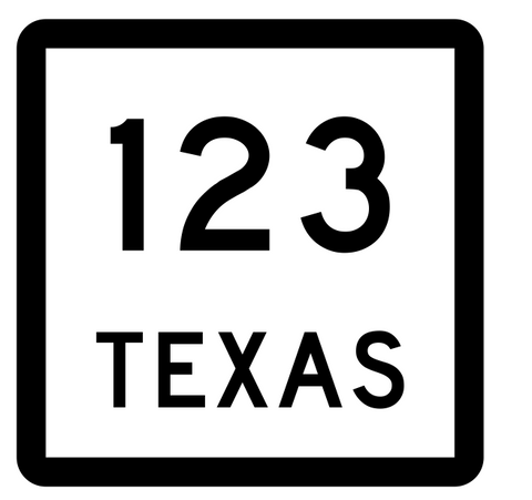 Texas State Highway 123 Sticker Decal R2423 Highway Sign - Winter Park Products