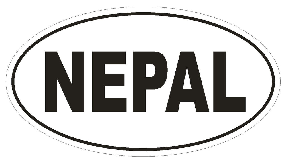 NEPAL Oval Bumper Sticker or Helmet Sticker D2141 Country Euro oval - Winter Park Products