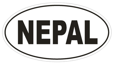 NEPAL Oval Bumper Sticker or Helmet Sticker D2141 Country Euro oval - Winter Park Products