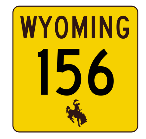 Wyoming Highway 156 Sticker R3438 Highway Sign