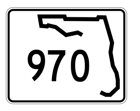 Florida State Road 970 Sticker Decal R1761 Highway Sign - Winter Park Products