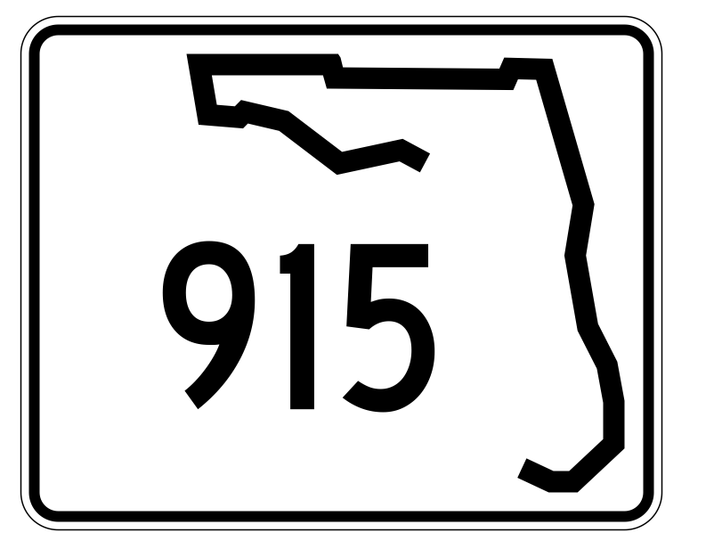 Florida State Road 915 Sticker Decal R1747 Highway Sign - Winter Park Products