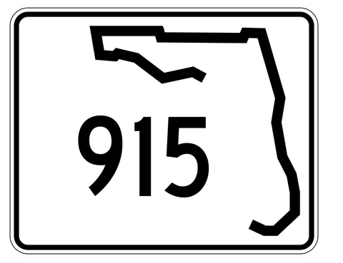 Florida State Road 915 Sticker Decal R1747 Highway Sign - Winter Park Products