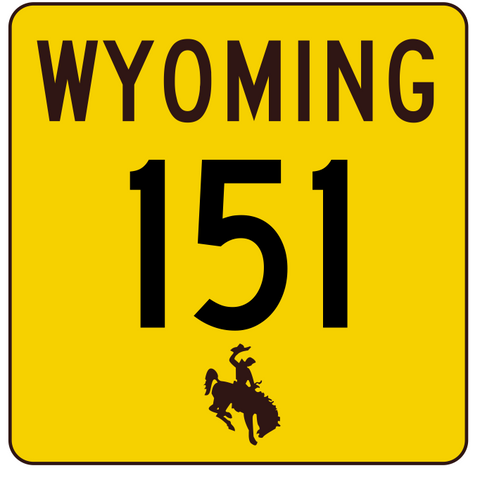 Wyoming Highway 151 Sticker R3434 Highway Sign