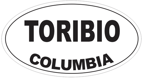 Toribio Columbia Oval Bumper Sticker or Helmet Sticker D4422