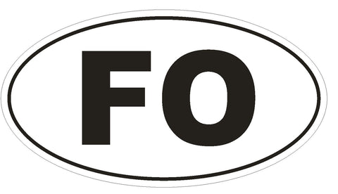 FO Faroe Islands Oval Bumper Sticker or Helmet Sticker D2055 Country Code - Winter Park Products