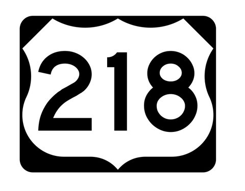 US Route 218 Sticker R2148 Highway Sign Road Sign - Winter Park Products