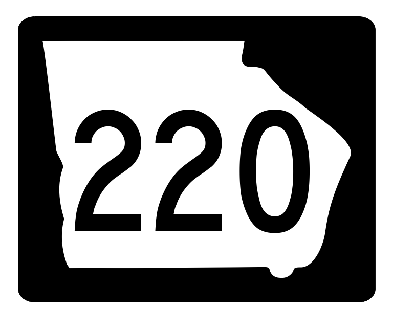 Georgia State Route 220 Sticker R3886 Highway Sign