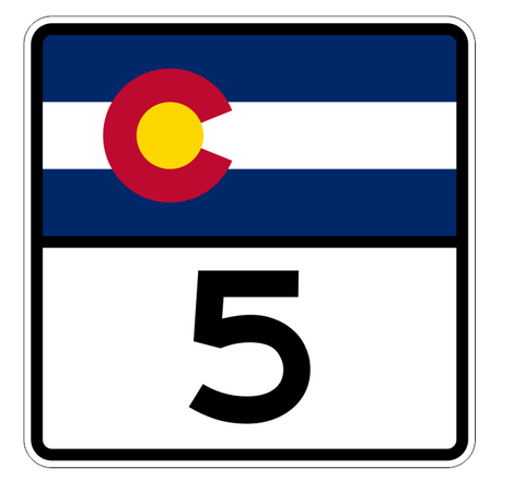 Colorado State Highway 5 Sticker Decal R1776 Highway Sign - Winter Park Products