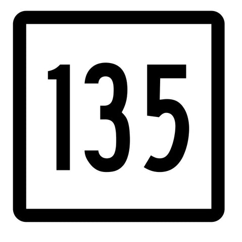Connecticut State Highway 135 Sticker Decal R5150 Highway Route Sign