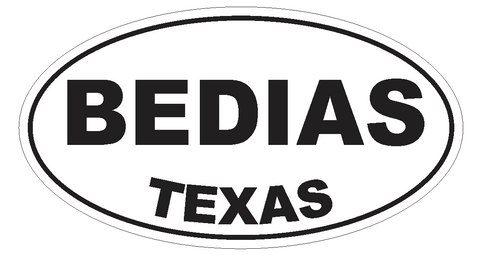 Bedias Texas Oval Bumper Sticker or Helmet Sticker D3211 Euro Oval - Winter Park Products