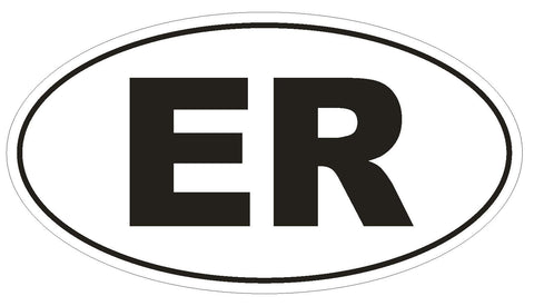 ER Eriitrea Oval Bumper Sticker or Helmet Sticker D2052 Country Code - Winter Park Products