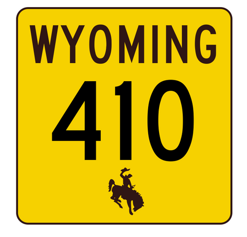 Wyoming Highway 410 Sticker R3535 Highway Sign