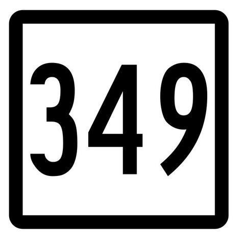 Connecticut State Route 349 Sticker Decal R5253 Highway Route Sign